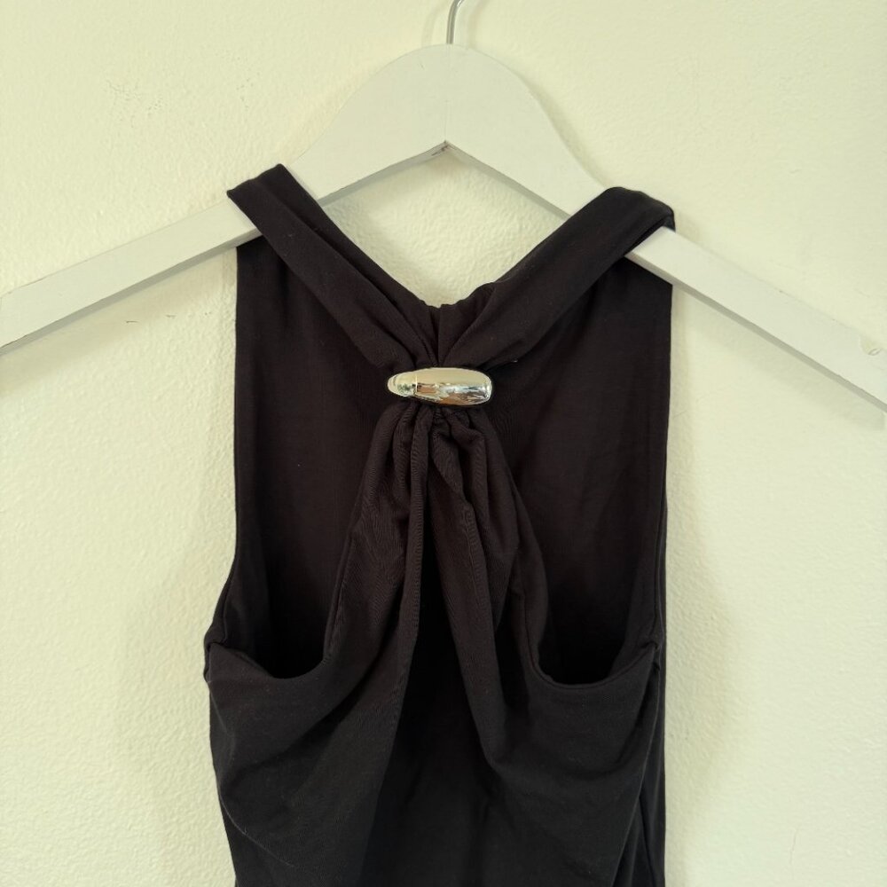 KHY Black Pierced Halter Bodysuit New With Tags - Picture 2 of 5